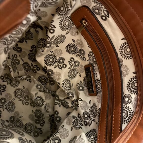 👜Charming Charlie Faux Leather Shoulder Bag Purse Tassels Brown Tan Bucket - Picture 10 of 10